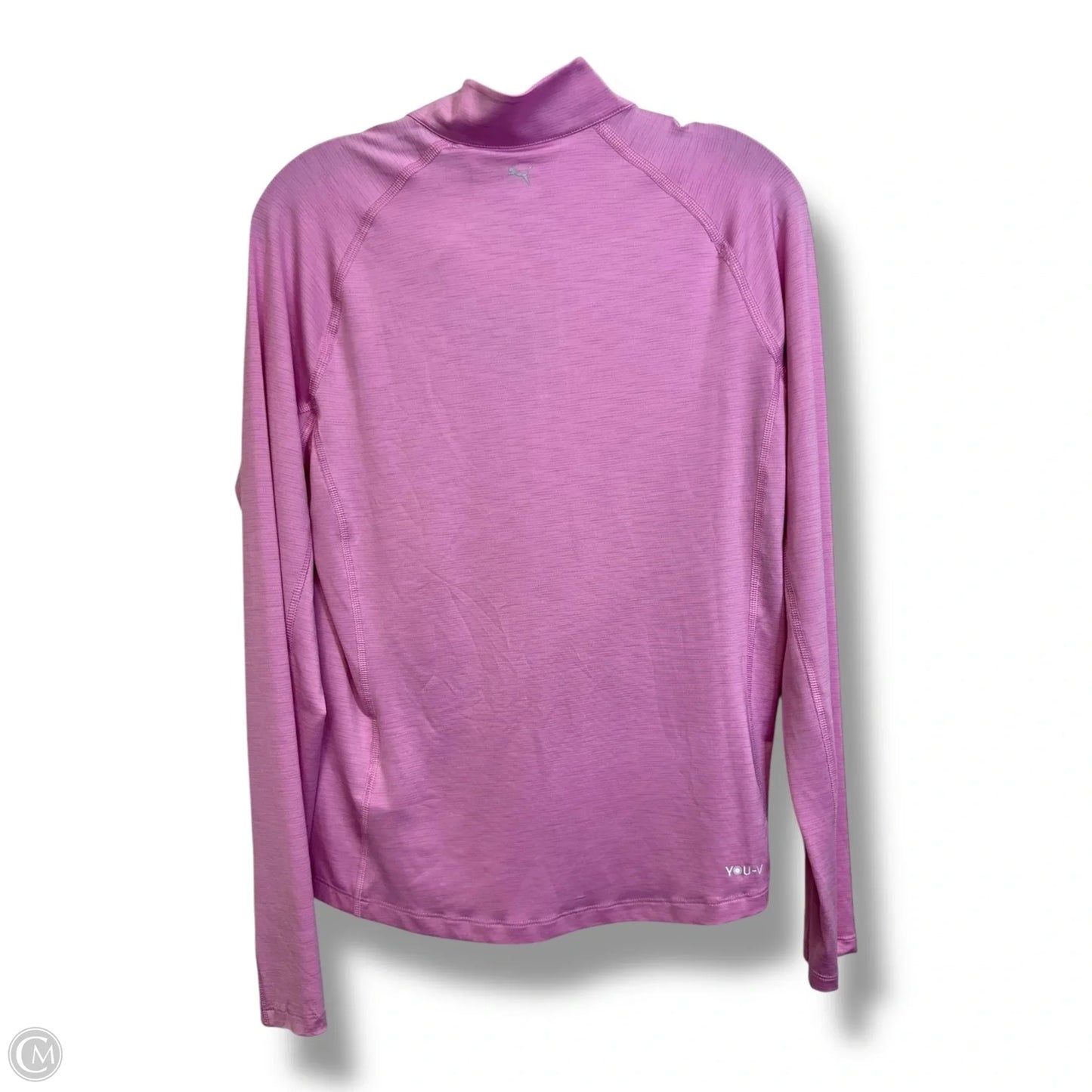 Athletic Top Long Sleeve Collar By Puma In Purple, Size: S