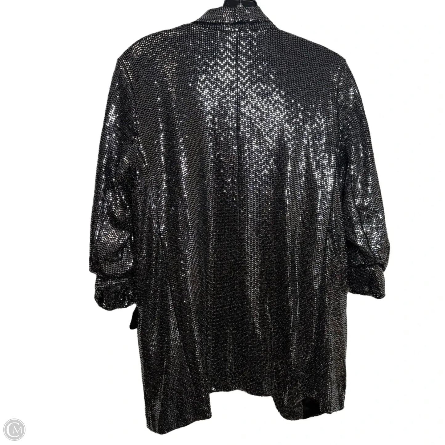 Blazer By Clothes Mentor In Silver, Size: M