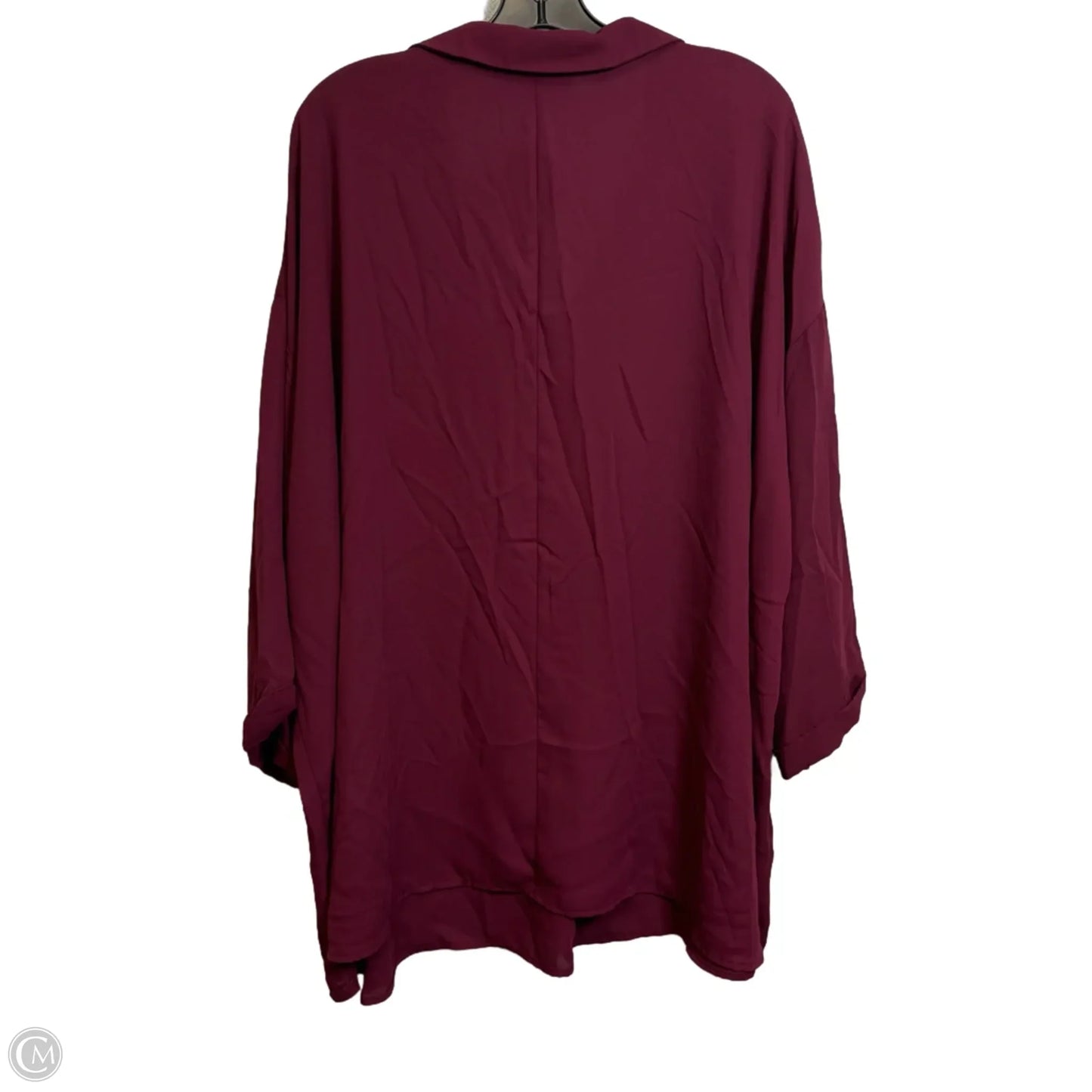 Top 3/4 Sleeve By Clothes Mentor In Maroon, Size: 5x