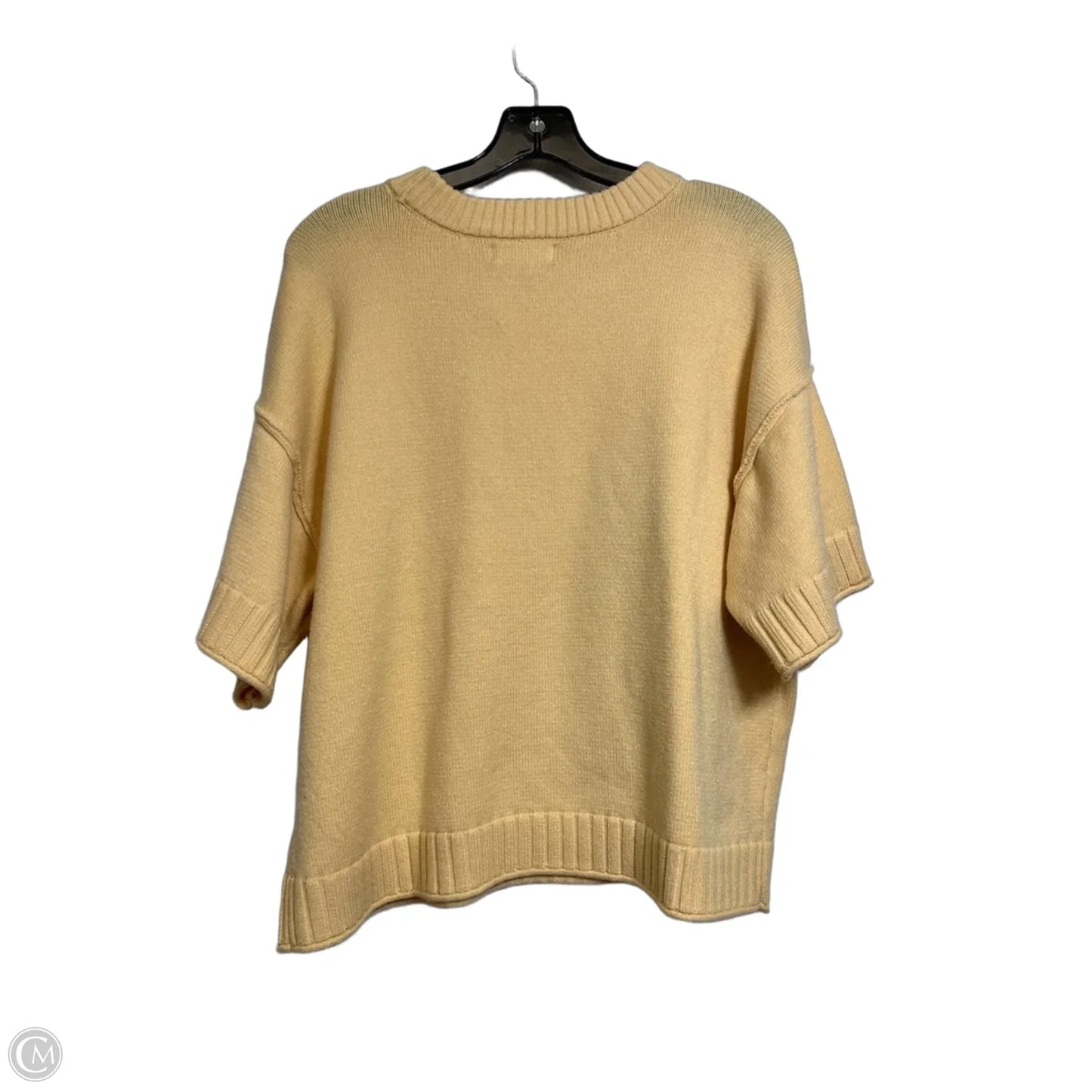 Sweater Short Sleeve By Marled In Yellow, Size: L