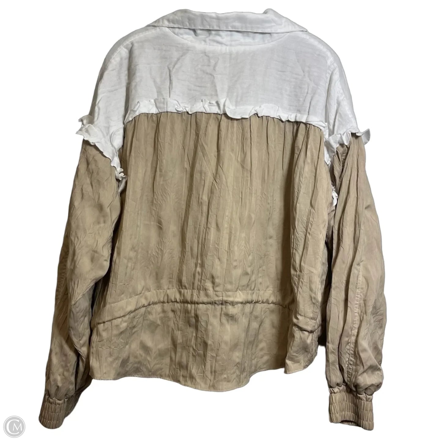 Windbreaker jacket By Free People In Tan & White, Size: M