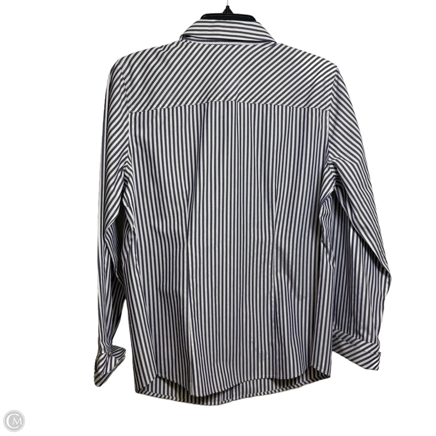 Blouse Long Sleeve By Chicos In Striped Pattern, Size: S