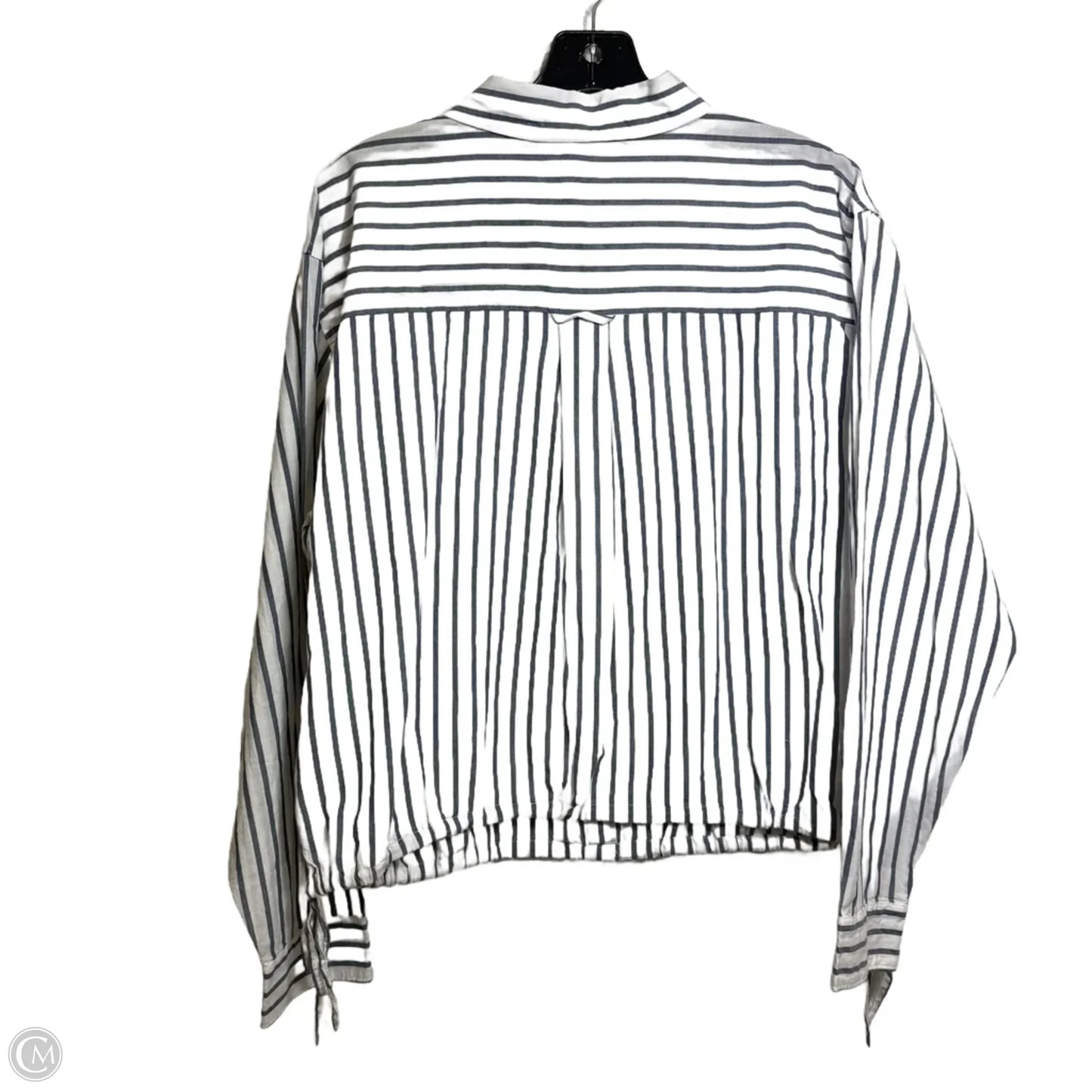 Blouse Long Sleeve By Lucky Brand In Striped Pattern, Size: L