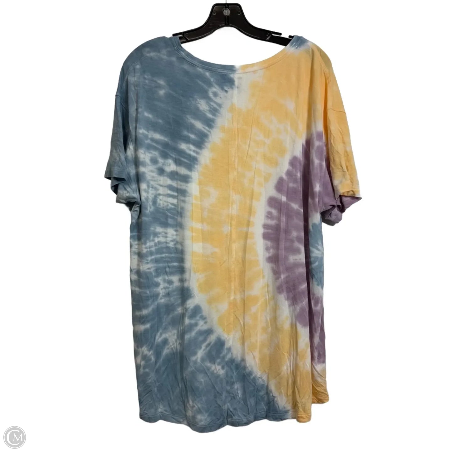 Top Short Sleeve By American Eagle In Tie Dye Print, Size: L