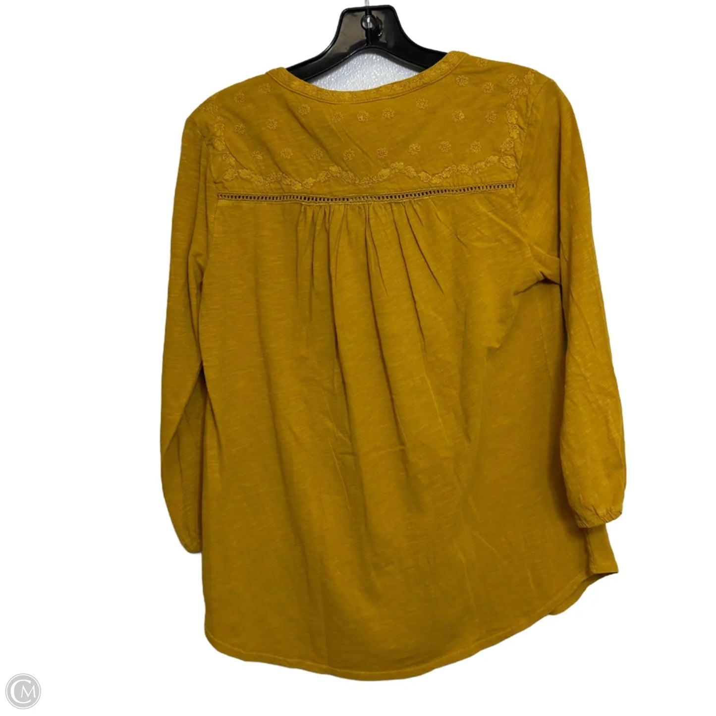 Top Long Sleeve By Lucky Brand In Yellow, Size: S