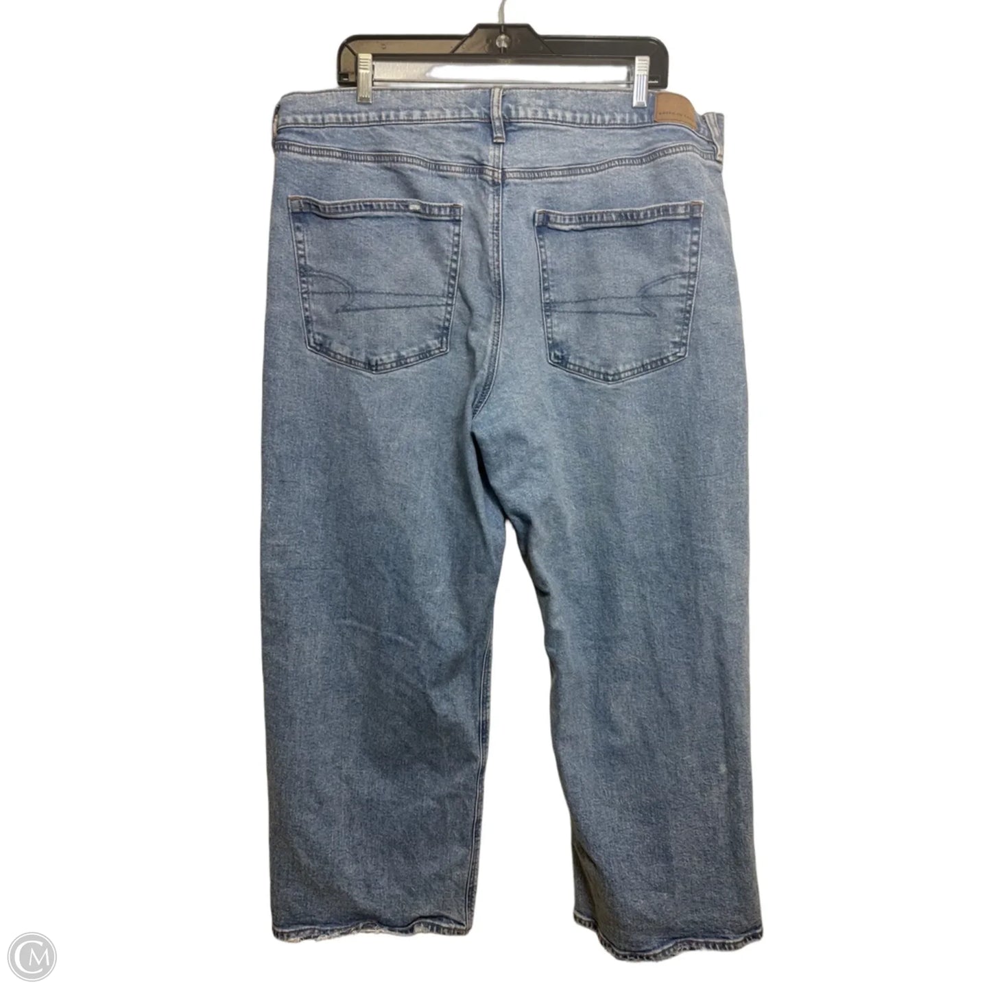 Jeans Wide Leg By American Eagle In Blue Denim, Size: 18