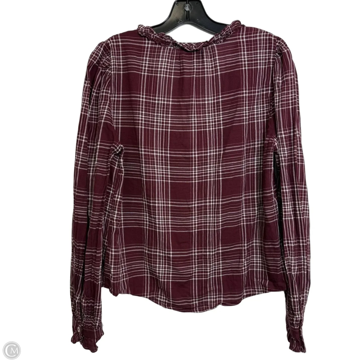 Top Long Sleeve By Evereve In Maroon, Size: M