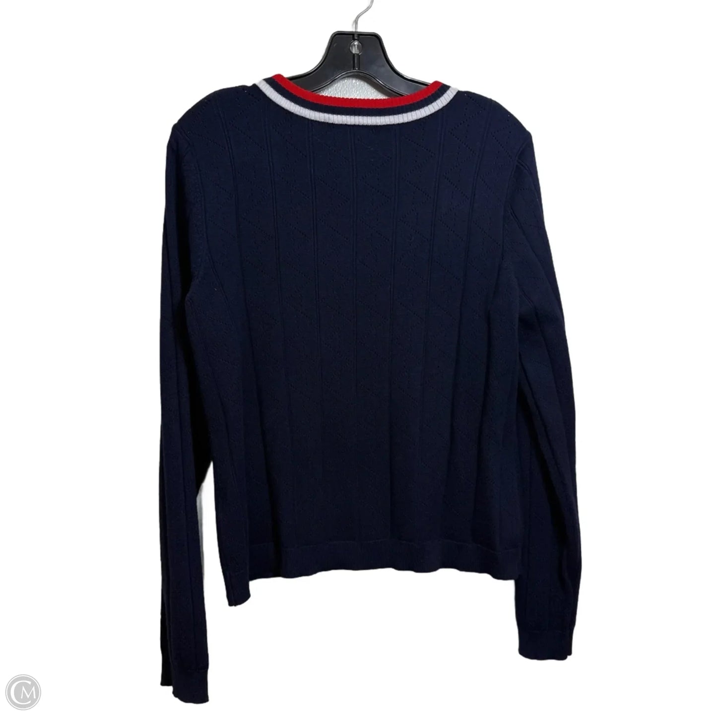 Cardigan By Carolyn Taylor In Blue Red & White, Size: Xl