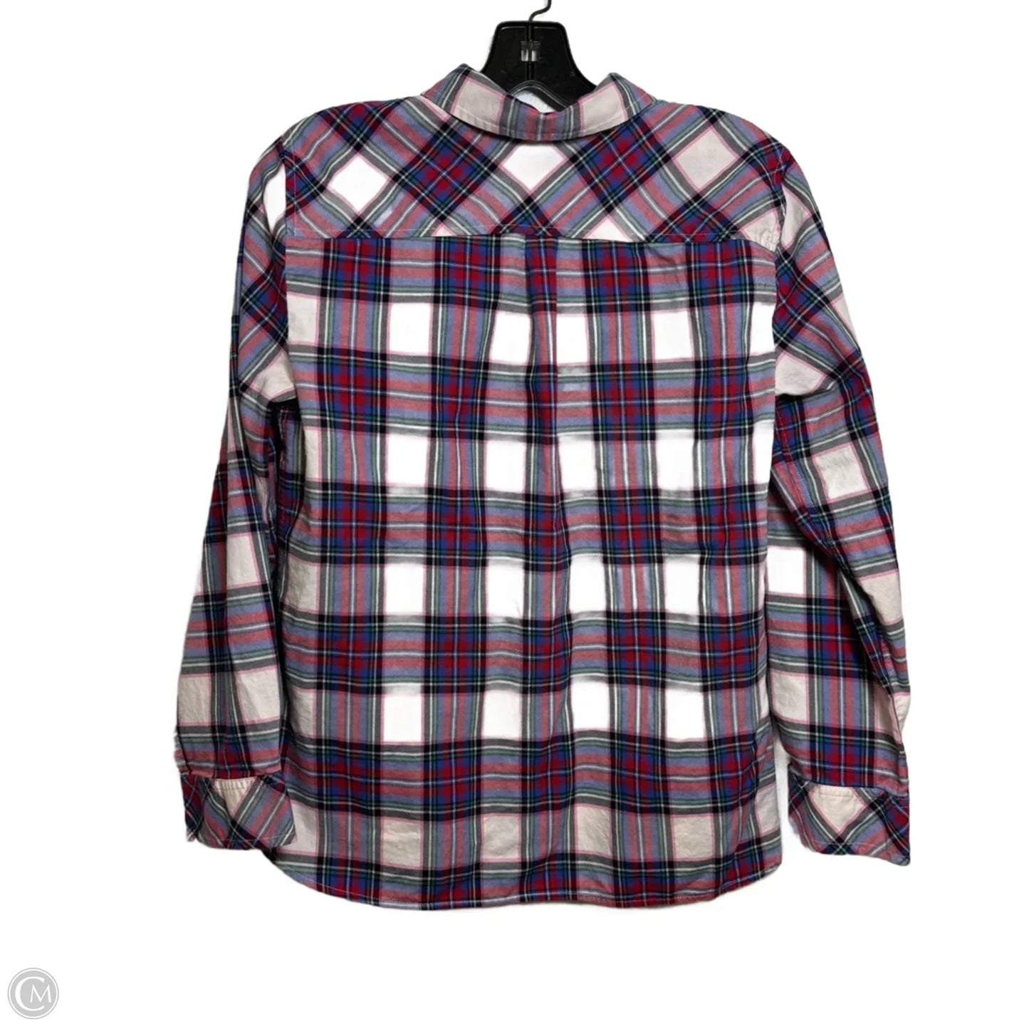 Top Long Sleeve By Talbots In Plaid Pattern, Size: M