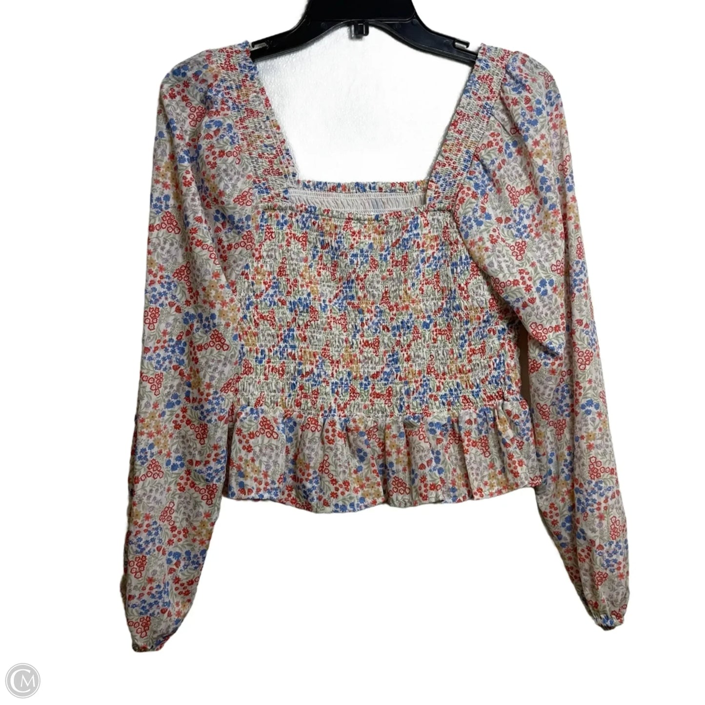 Top Long Sleeve Basic By Japna In Floral Print, Size: M