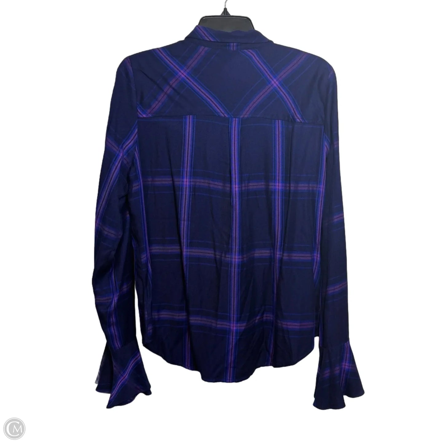 Top Long Sleeve By Sanctuary In Plaid Pattern, Size: L
