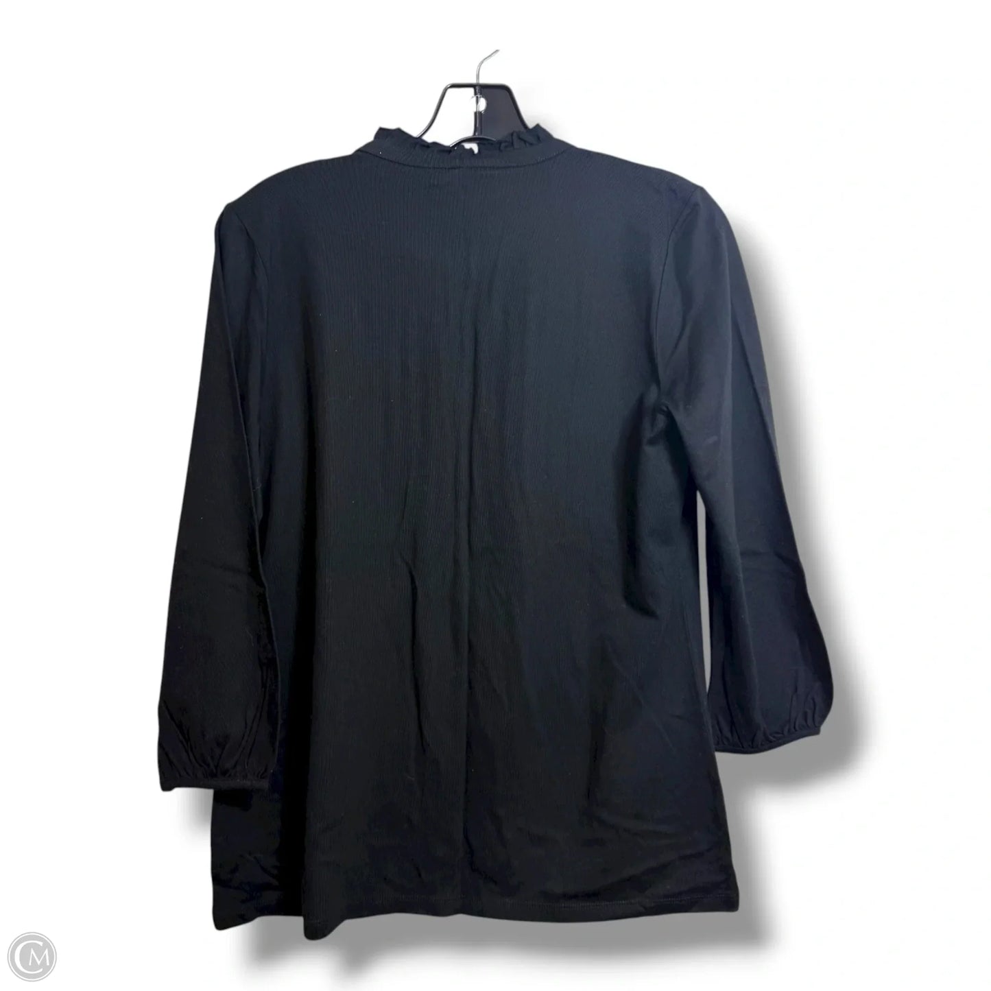 Top Long Sleeve By Charter Club In Black, Size: M