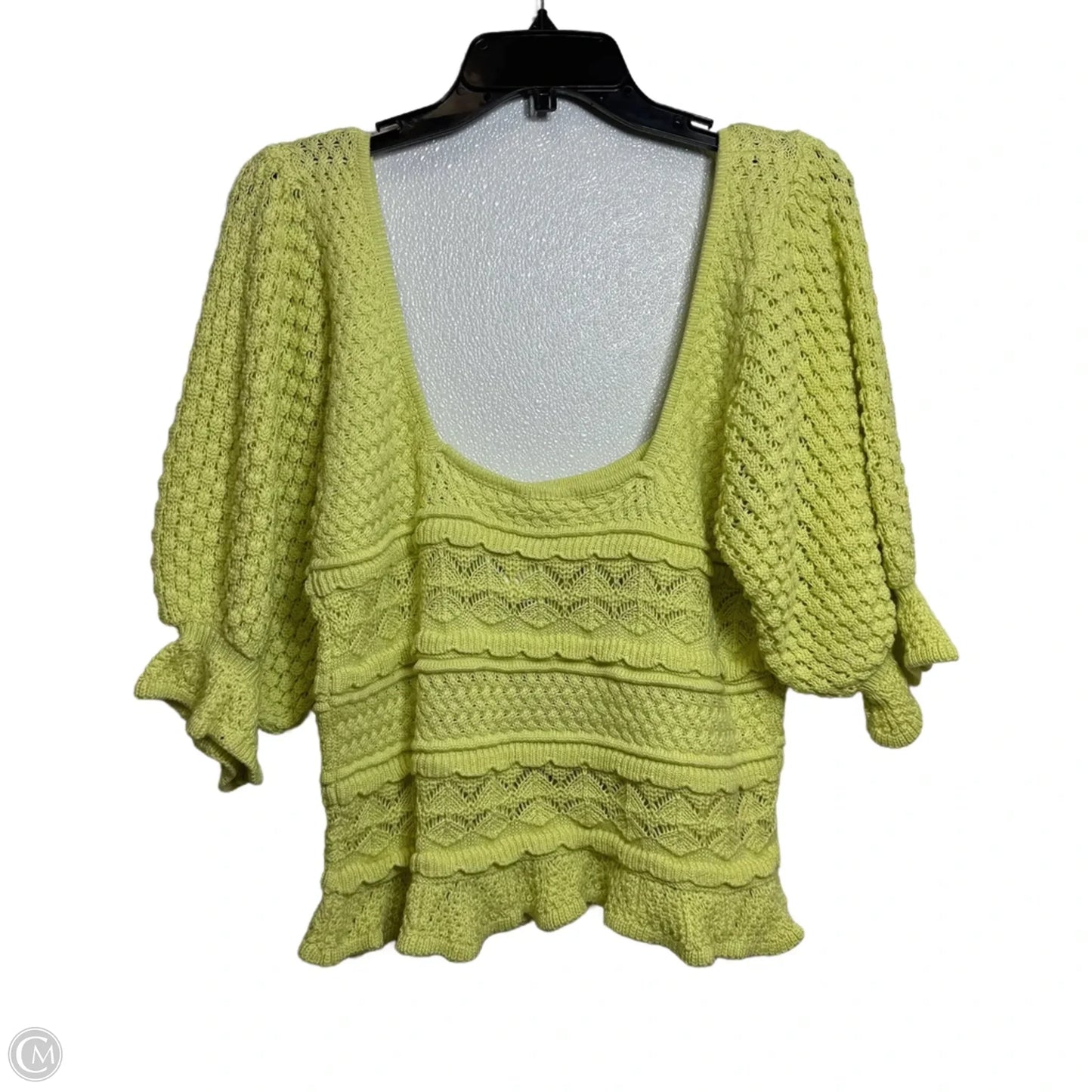Sweater Short Sleeve By Bibi In Yellow, Size: L