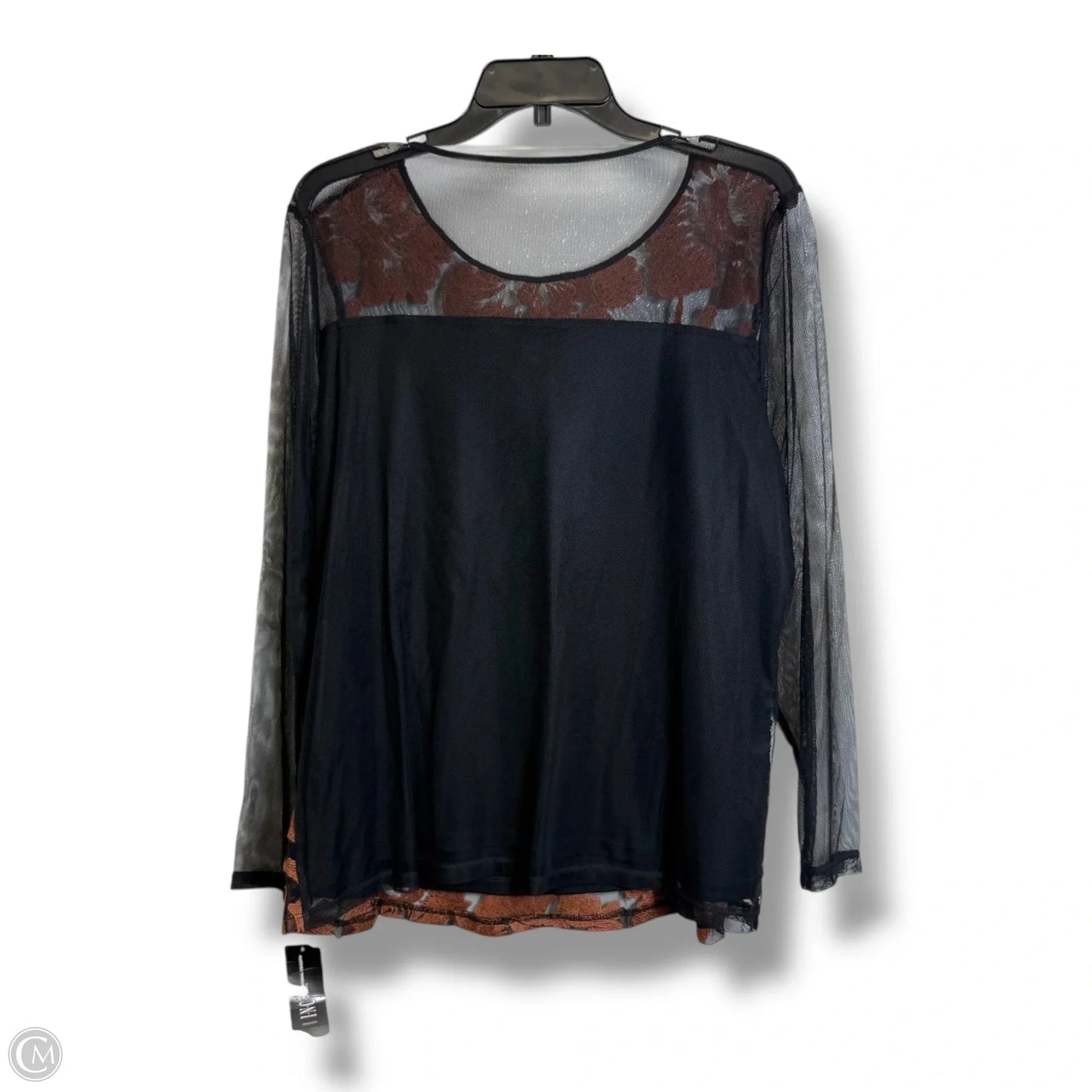 Top Long Sleeve By Inc In Floral Print, Size: 1x