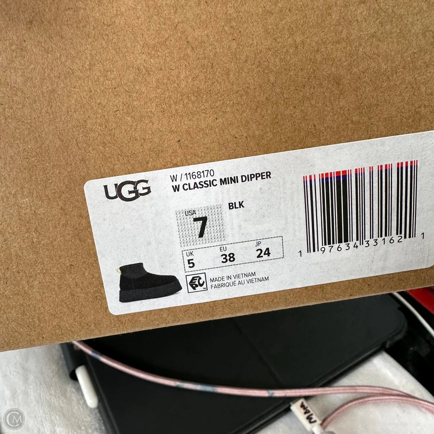 Classic Mini Dipper Boots Designer By Ugg In Black, Size: 7