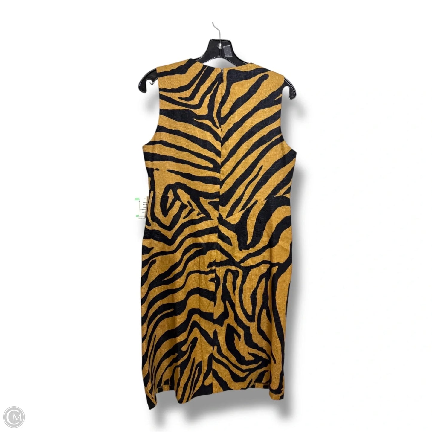 Dress Casual Midi By Anne Klein In Black & Gold, Size: 8