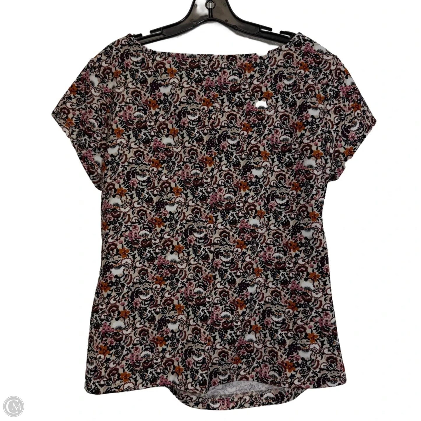 Top Short Sleeve By Ann Taylor In Floral Print, Size: L