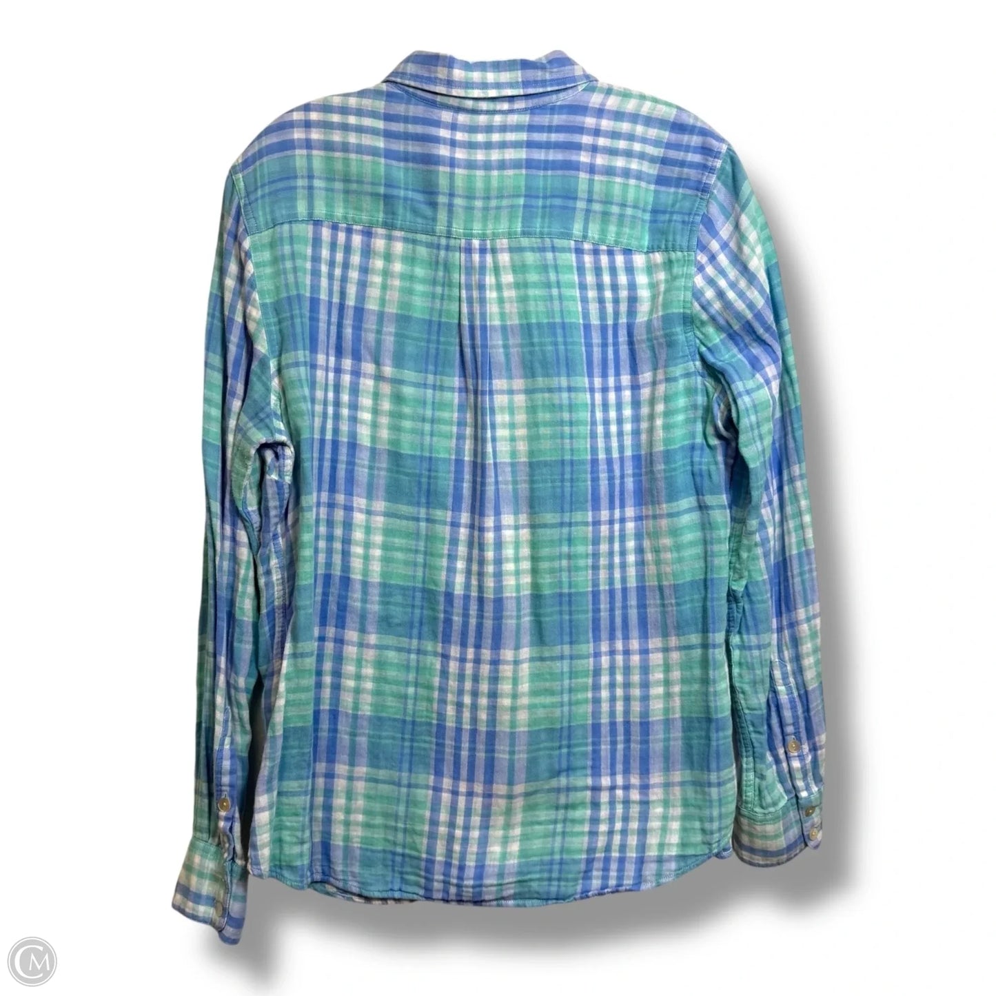 Top Long Sleeve By Vineyard Vines In Plaid Pattern, Size: 16