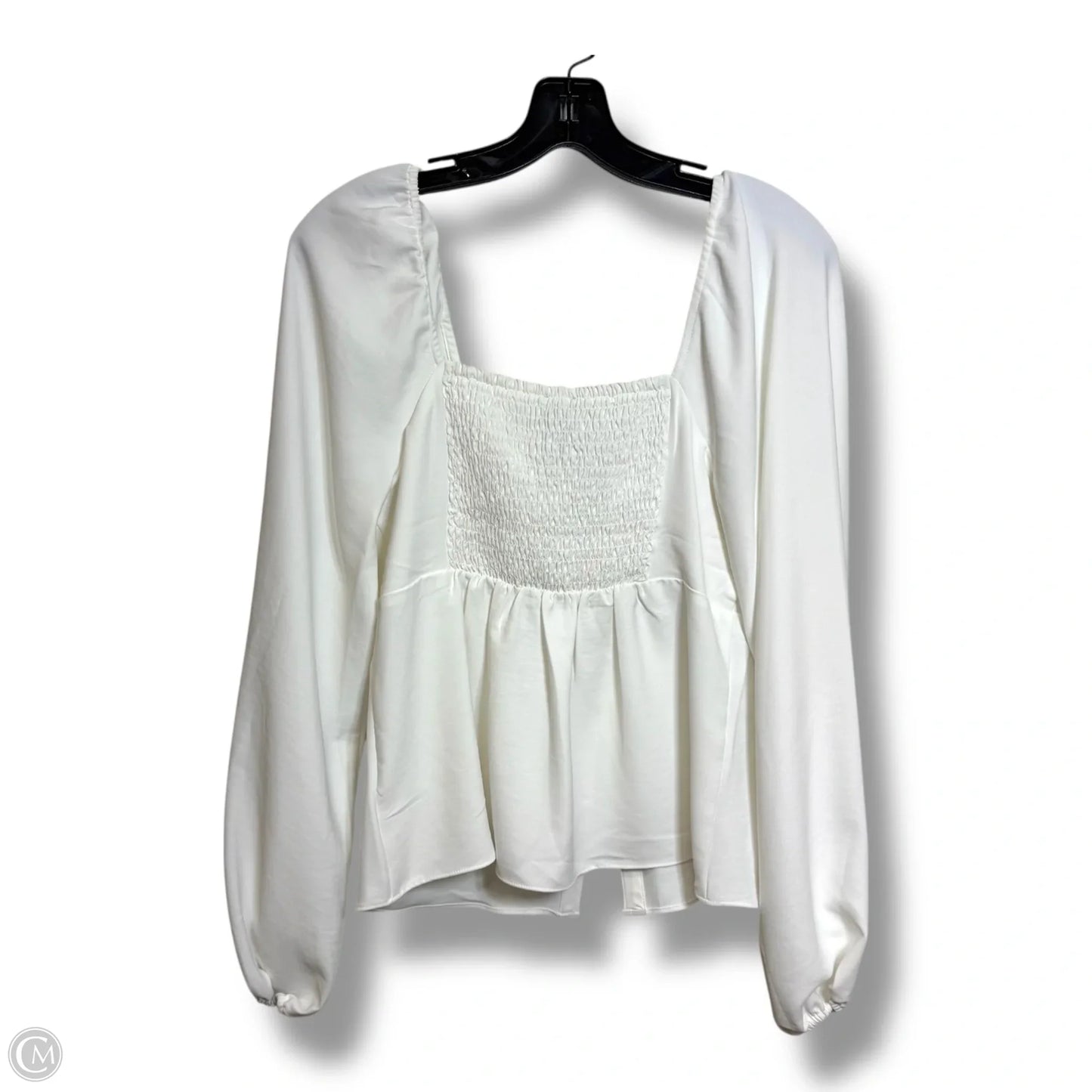 Top Long Sleeve By Express In White, Size: M