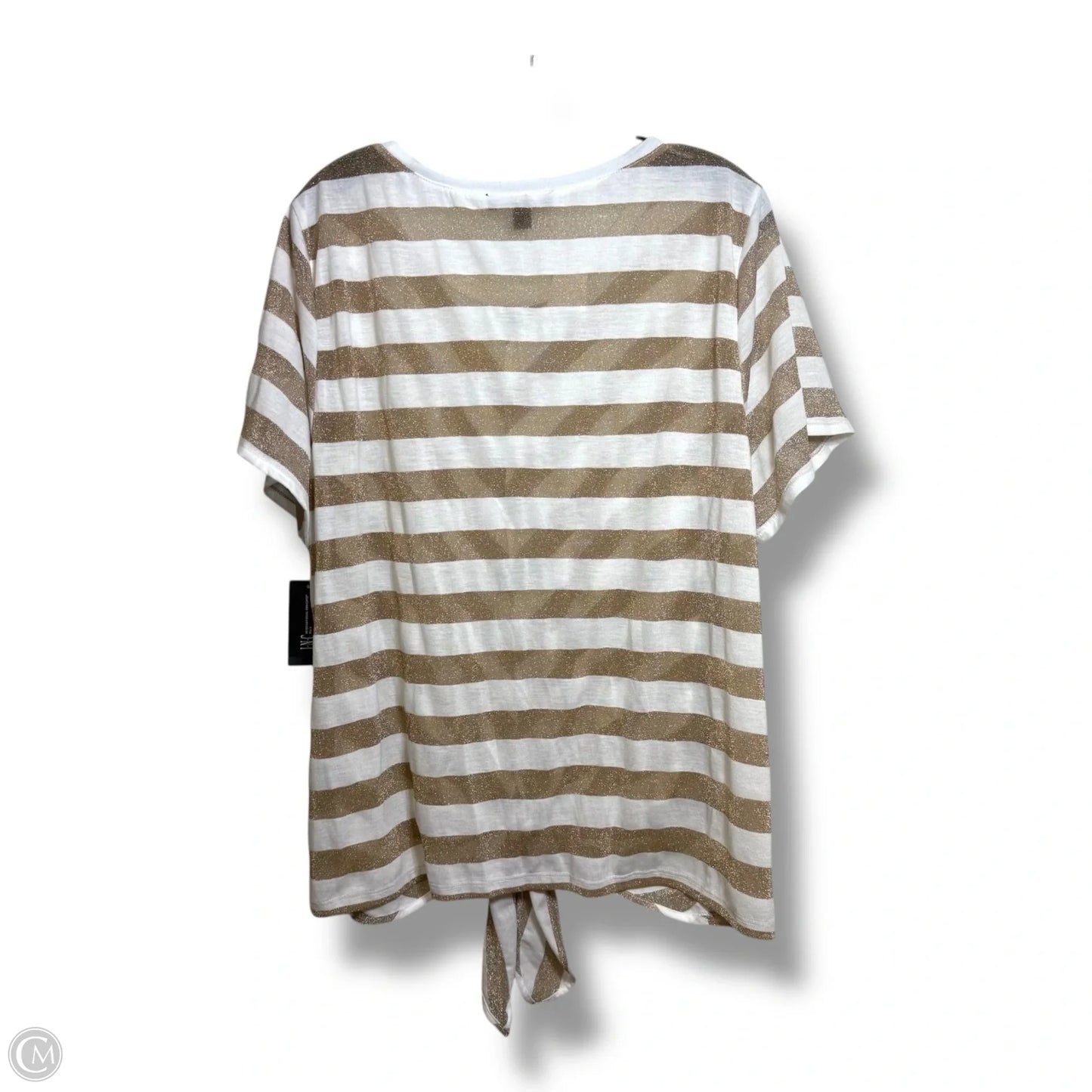 Top Short Sleeve By Inc In Gold, Size: 3x