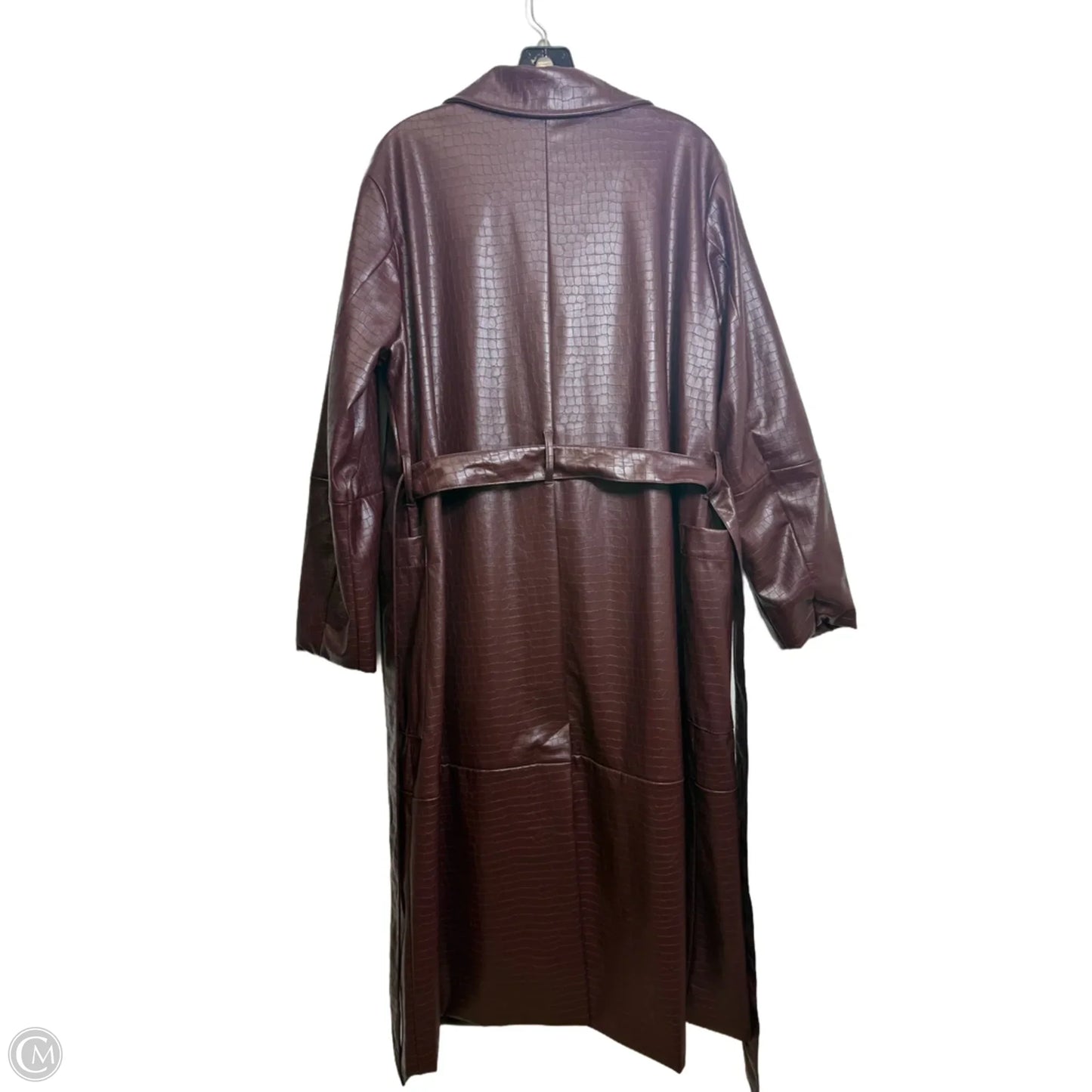 Coat Trench Coat By A New Day In Maroon, Size: L