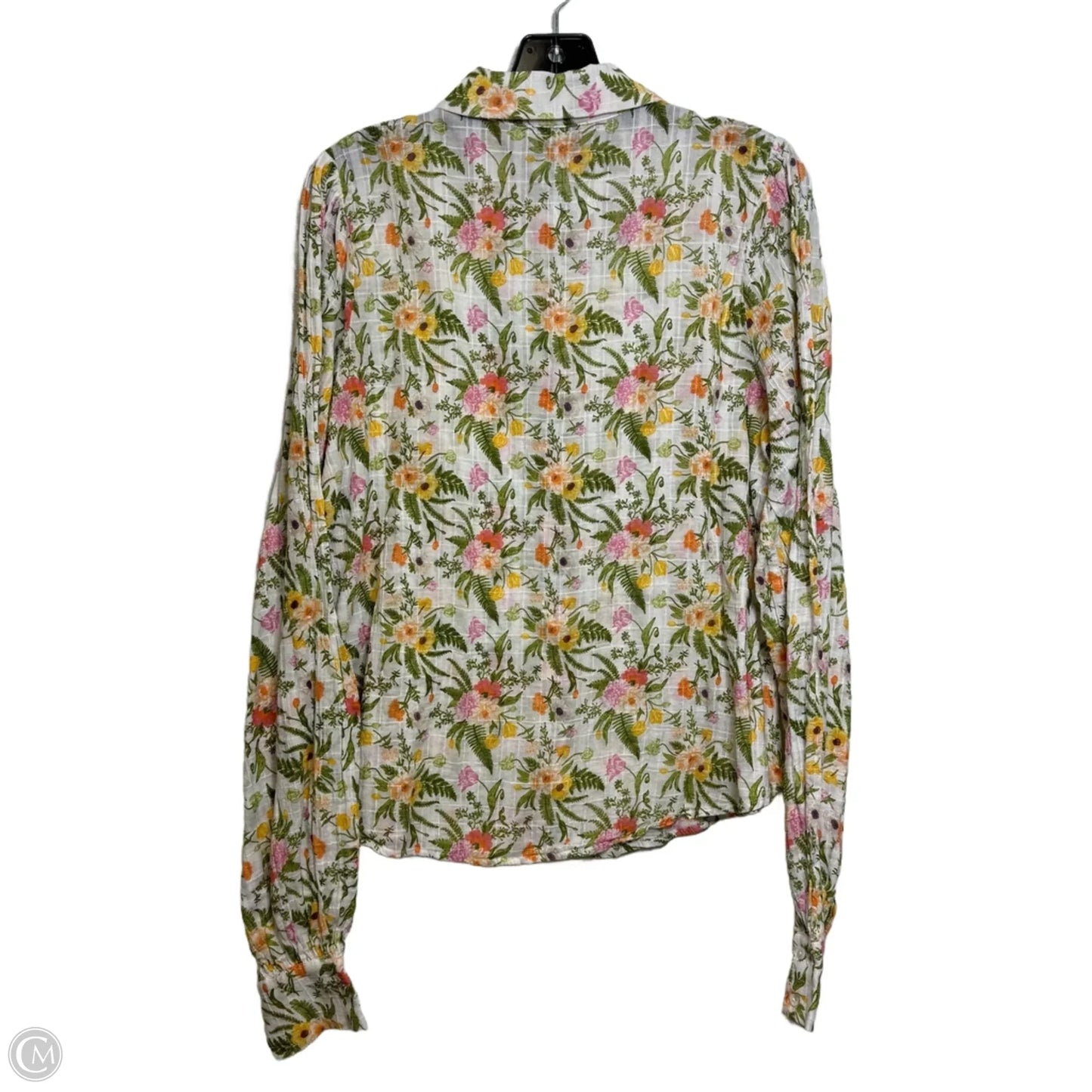 Top Long Sleeve By Aura In Floral Print, Size: L
