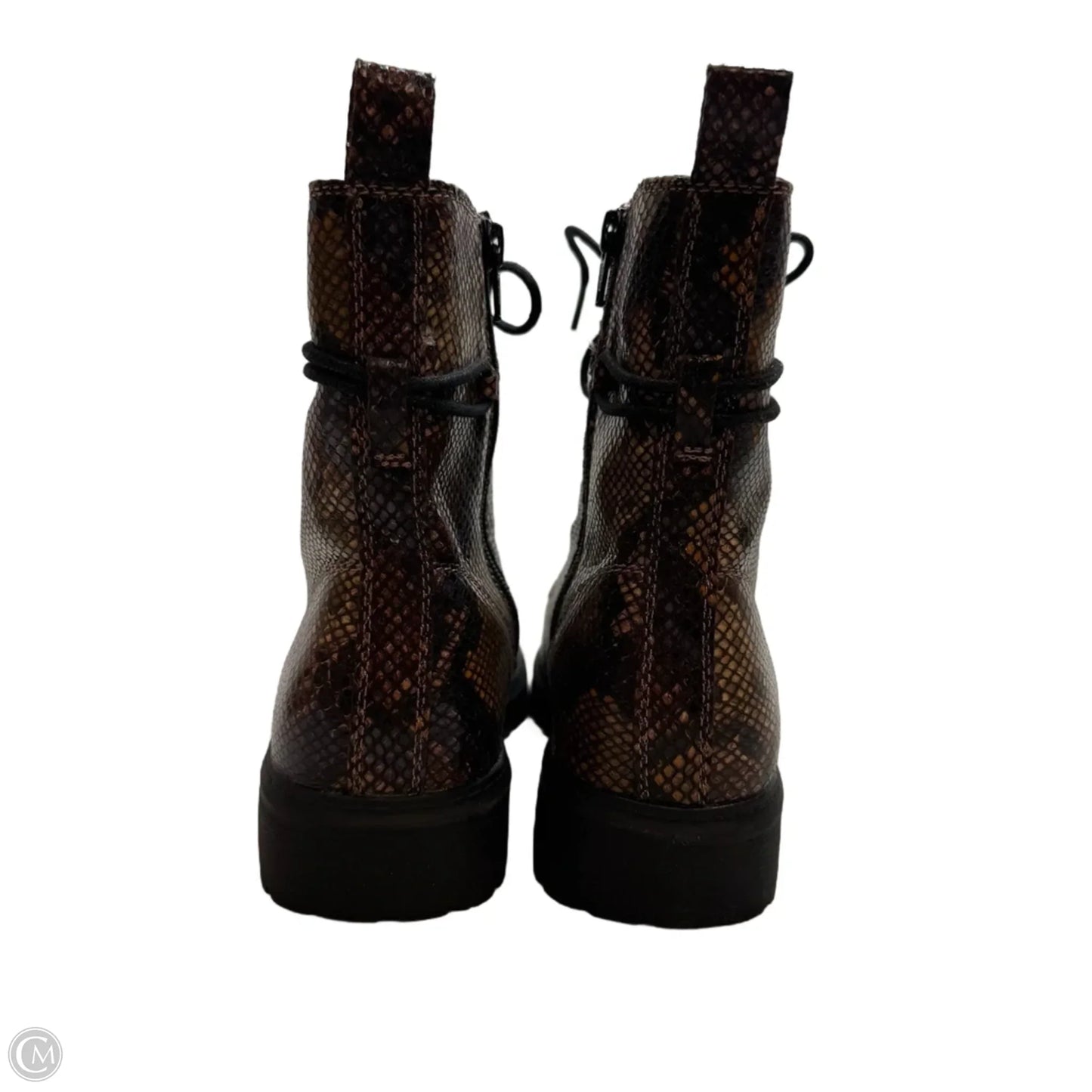 Boots Ankle Flats By So In Snakeskin Print, Size: 8