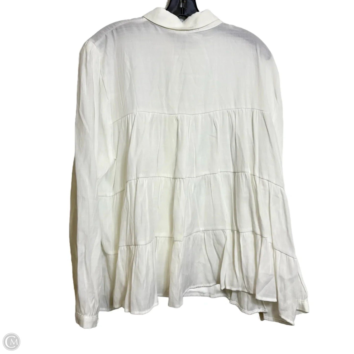 Top Long Sleeve By Miami In White, Size: 3x