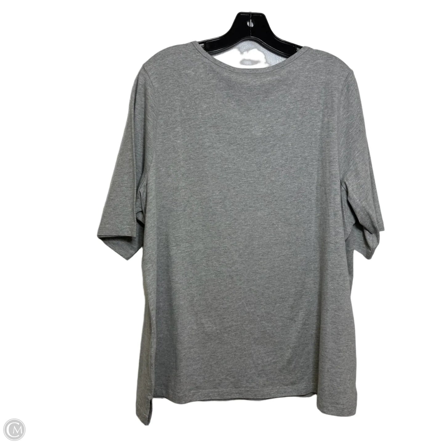 Top Short Sleeve By Quaker Factory In Grey, Size: Xl