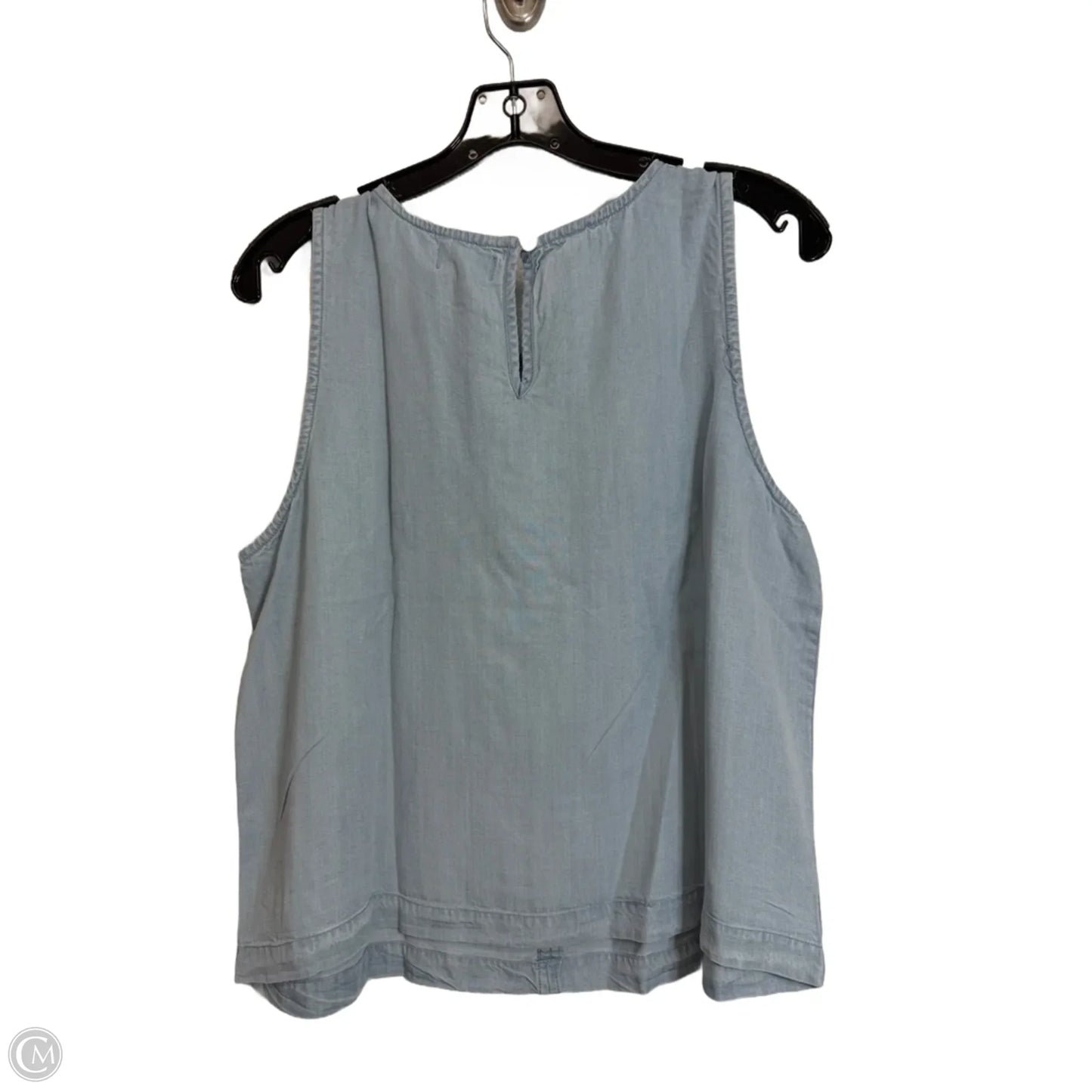 Top Sleeveless By Thread And Supply In Blue Denim, Size: L