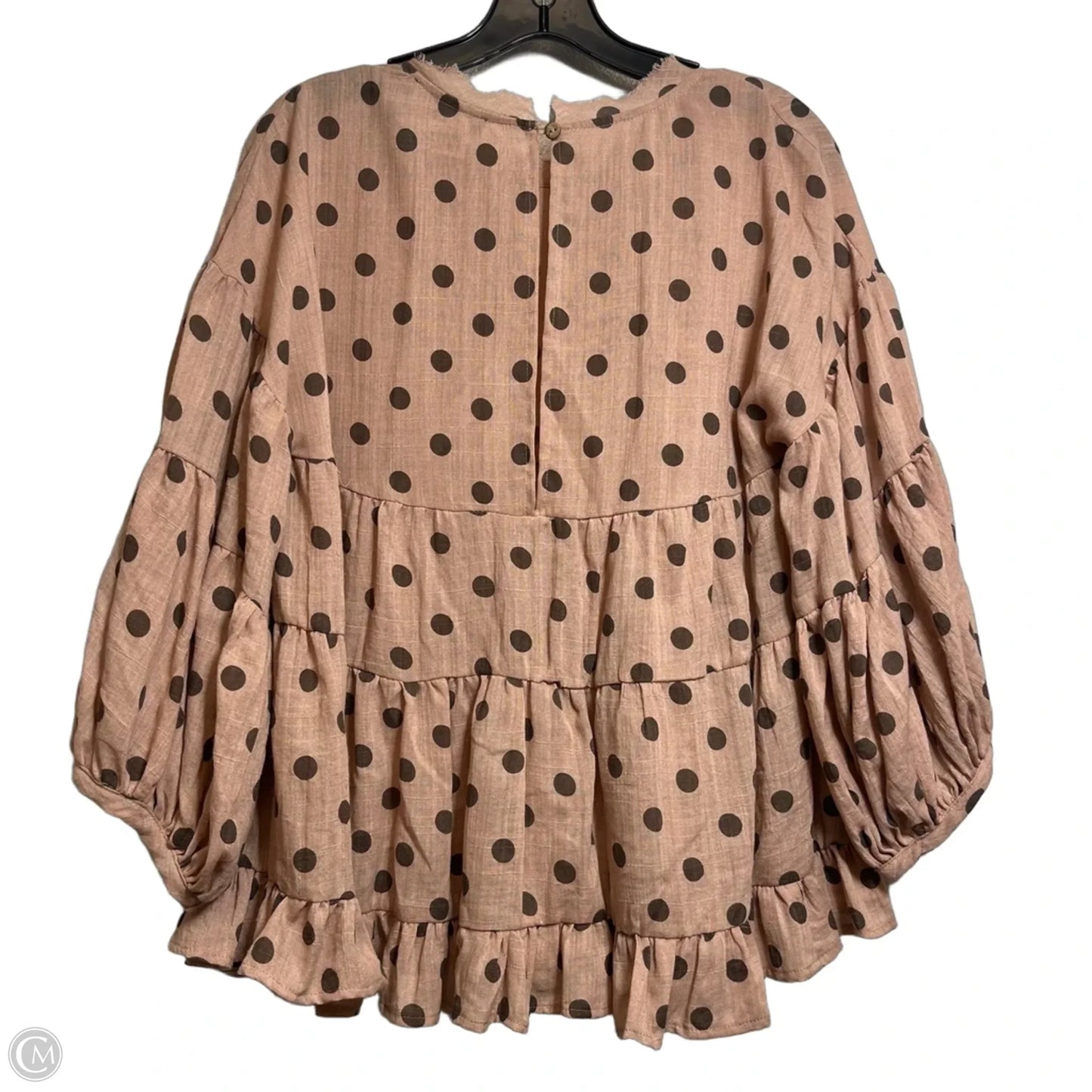 Top Long Sleeve By Clothes Mentor In Polkadot Pattern, Size: M