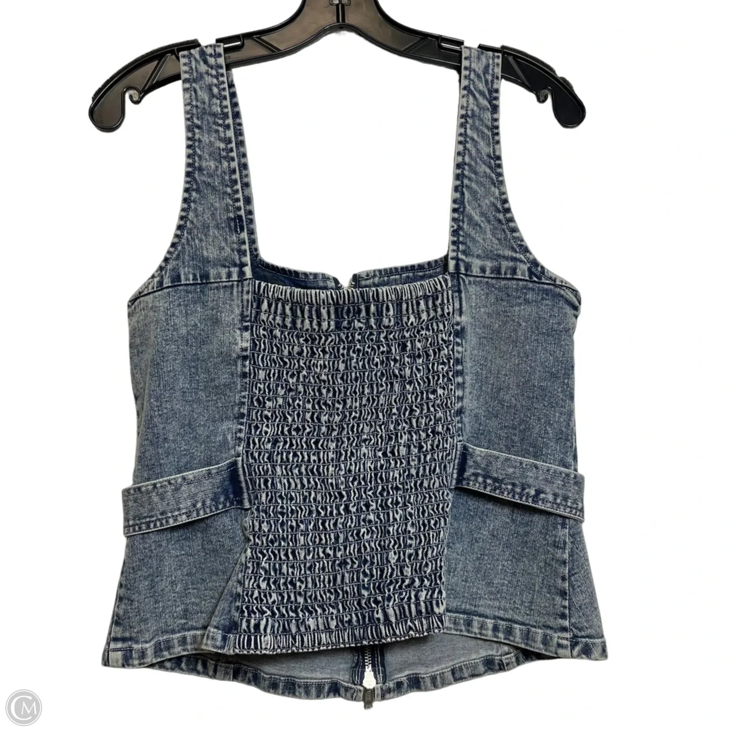 Top Sleeveless By Evereve In Blue Denim, Size: L