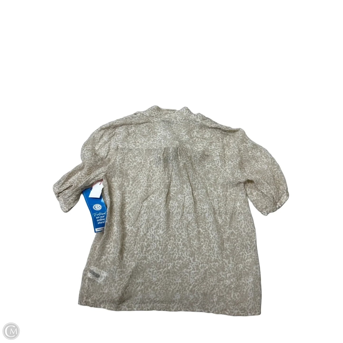 Top Short Sleeve By Paige In Cream & Tan, Size: S