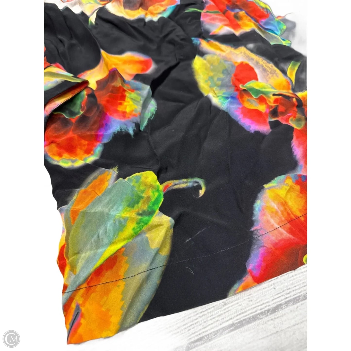 Blouse Long Sleeve By Alexander McQueen In Black Floral, Size: Medium
