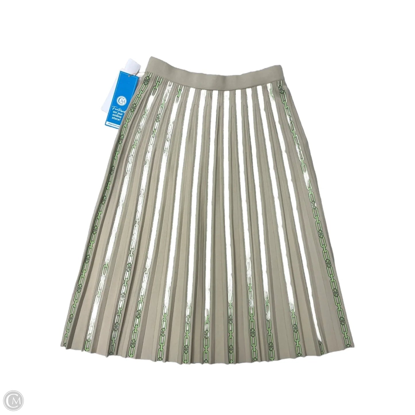 Skirt Designer By Tory Burch In Green & Tan, Size: L