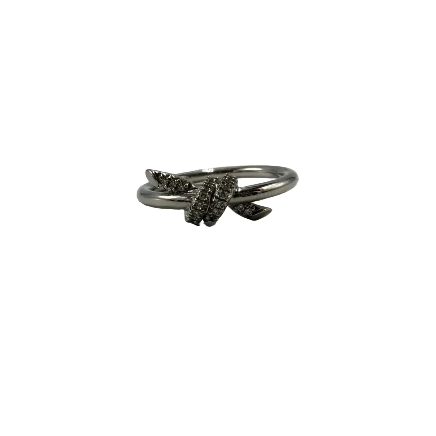 Tiffany And Company 18K Knot Luxury Diamond Ring, Size: 5.5