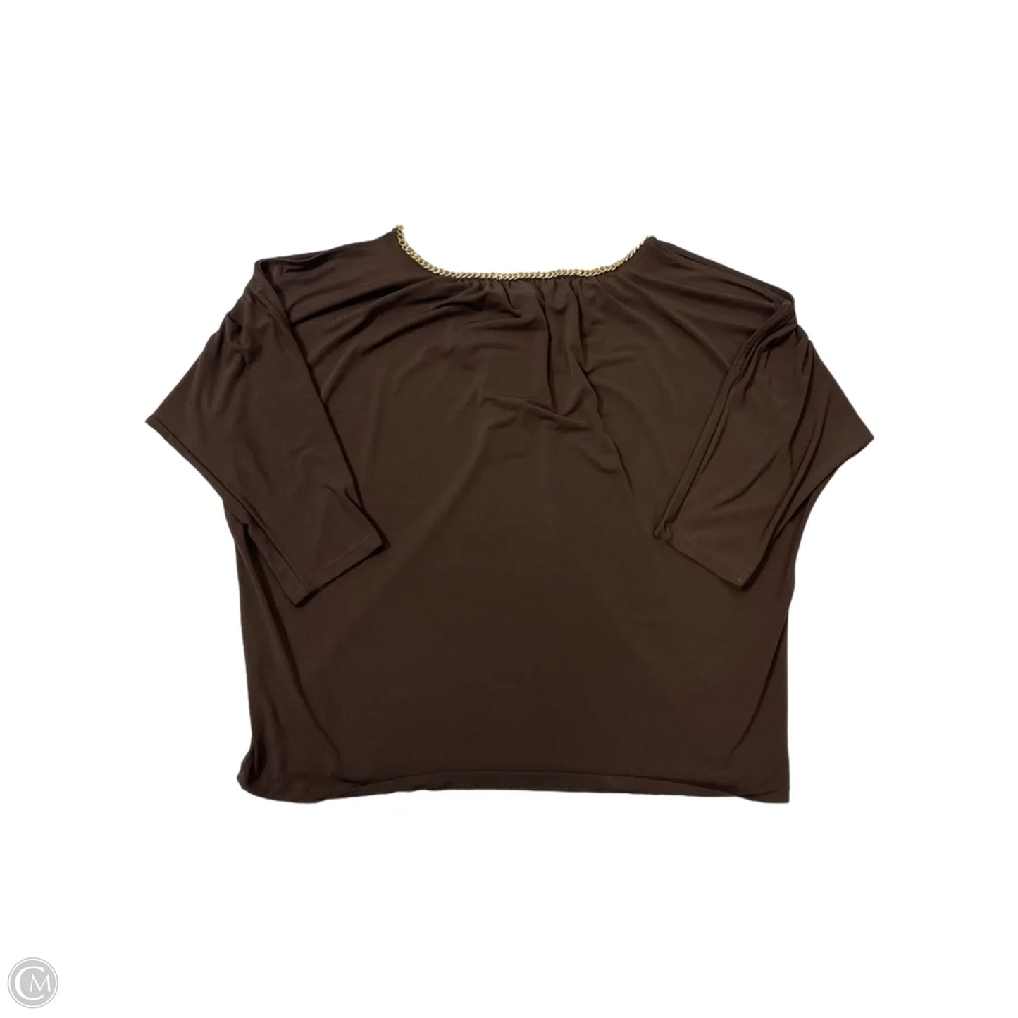 Top 3/4 Sleeve By Michael By Michael Kors In Brown, Size: Xl