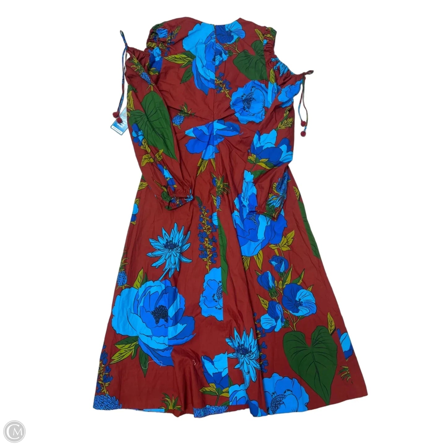 Dress Casual Short By Farm Rio In Blue & Red, Size: L