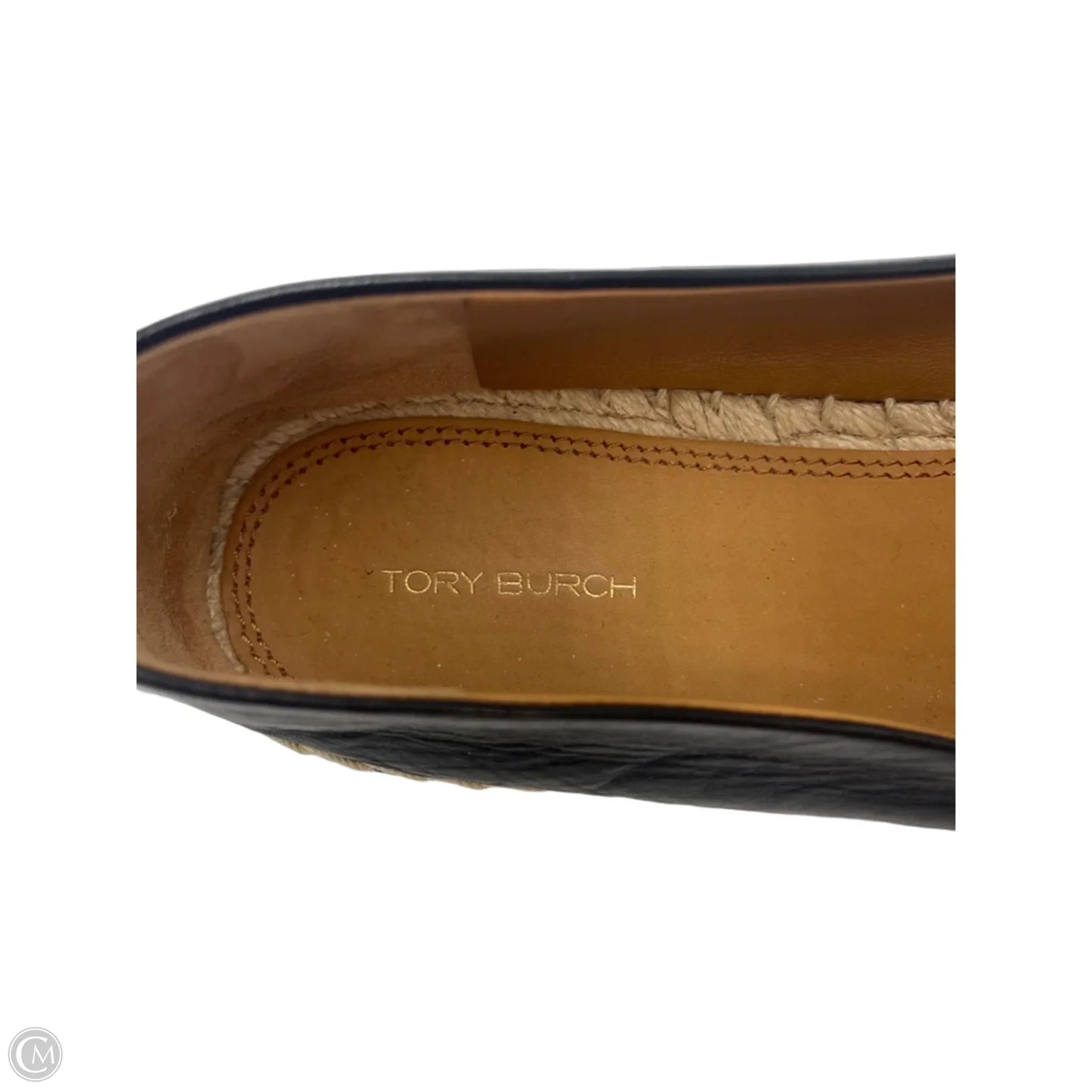 Shoes Designer By Tory Burch In Black & Gold, Size: 10.5