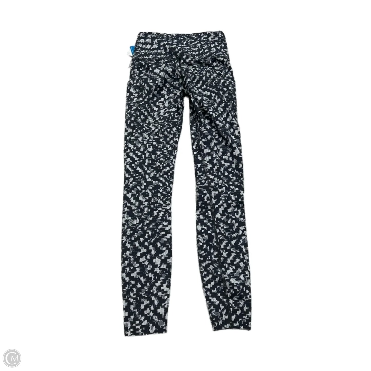 Athletic Leggings By Lululemon In Grey & White, Size: Xs