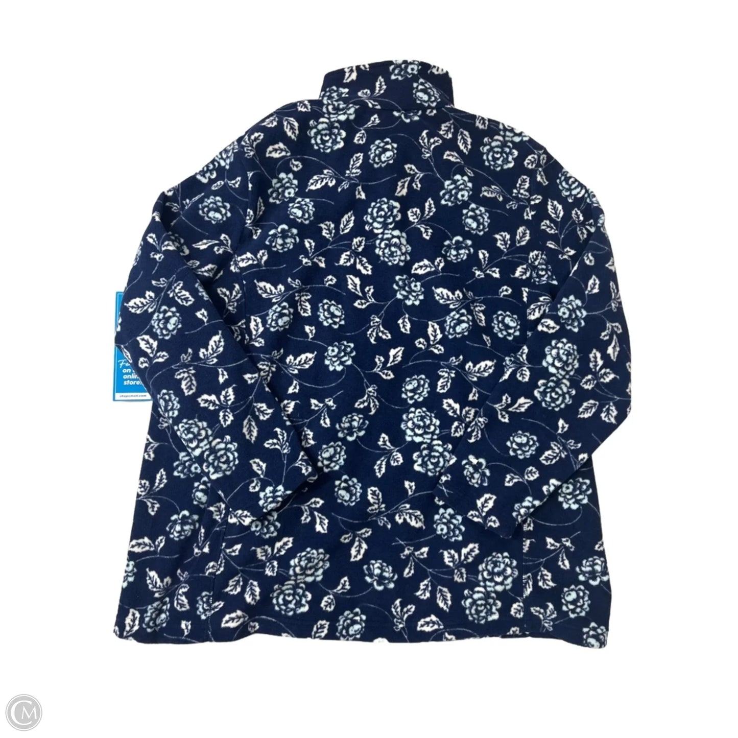 Jacket Fleece By Lands End In Blue & White, Size: 2x