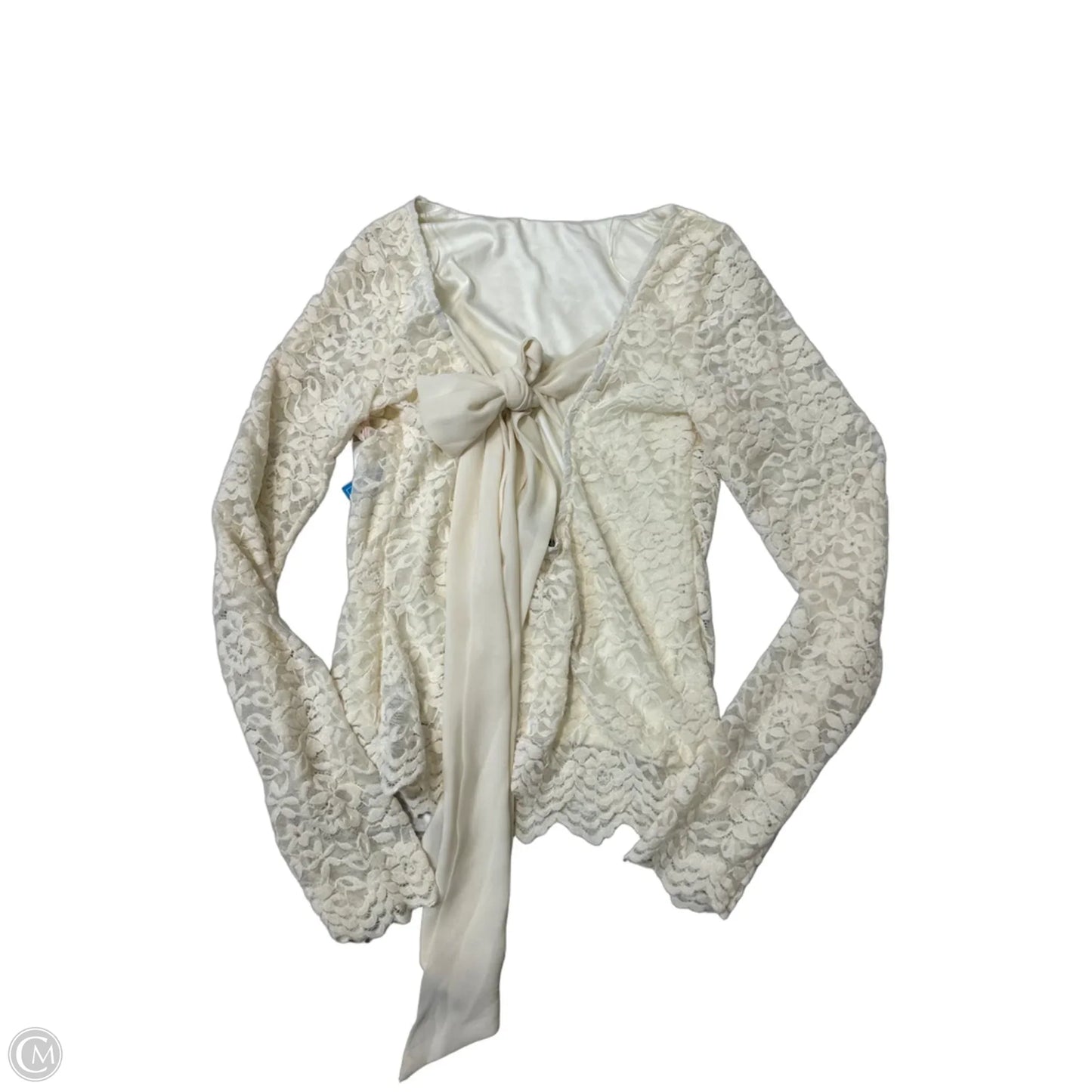 New! Top Long Sleeve By Francesca's In Cream, Size: L