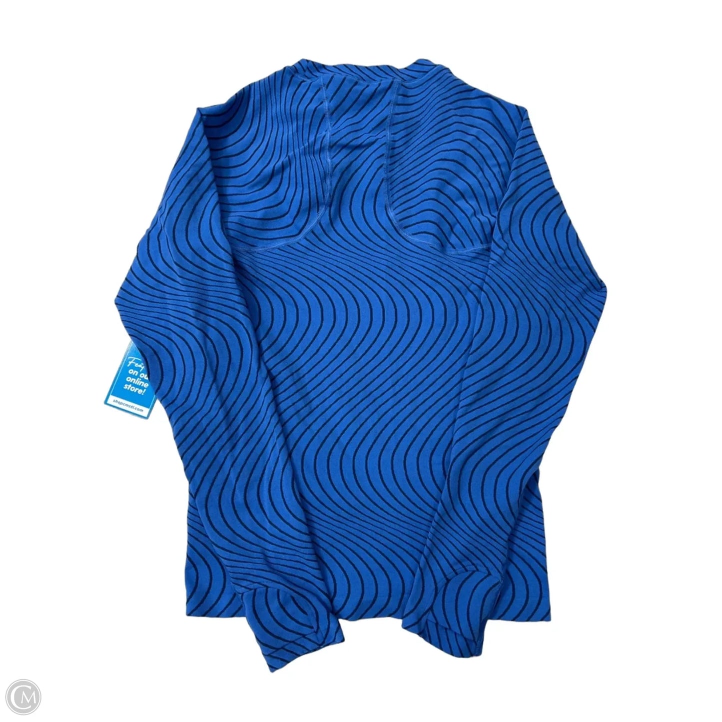 Athletic Top Long Sleeve Crewneck By Athleta In Black & Blue, Size: S