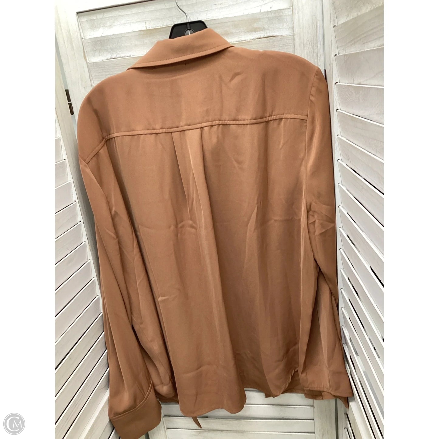 Blouse Long Sleeve By Lulus In Brown, Size: L