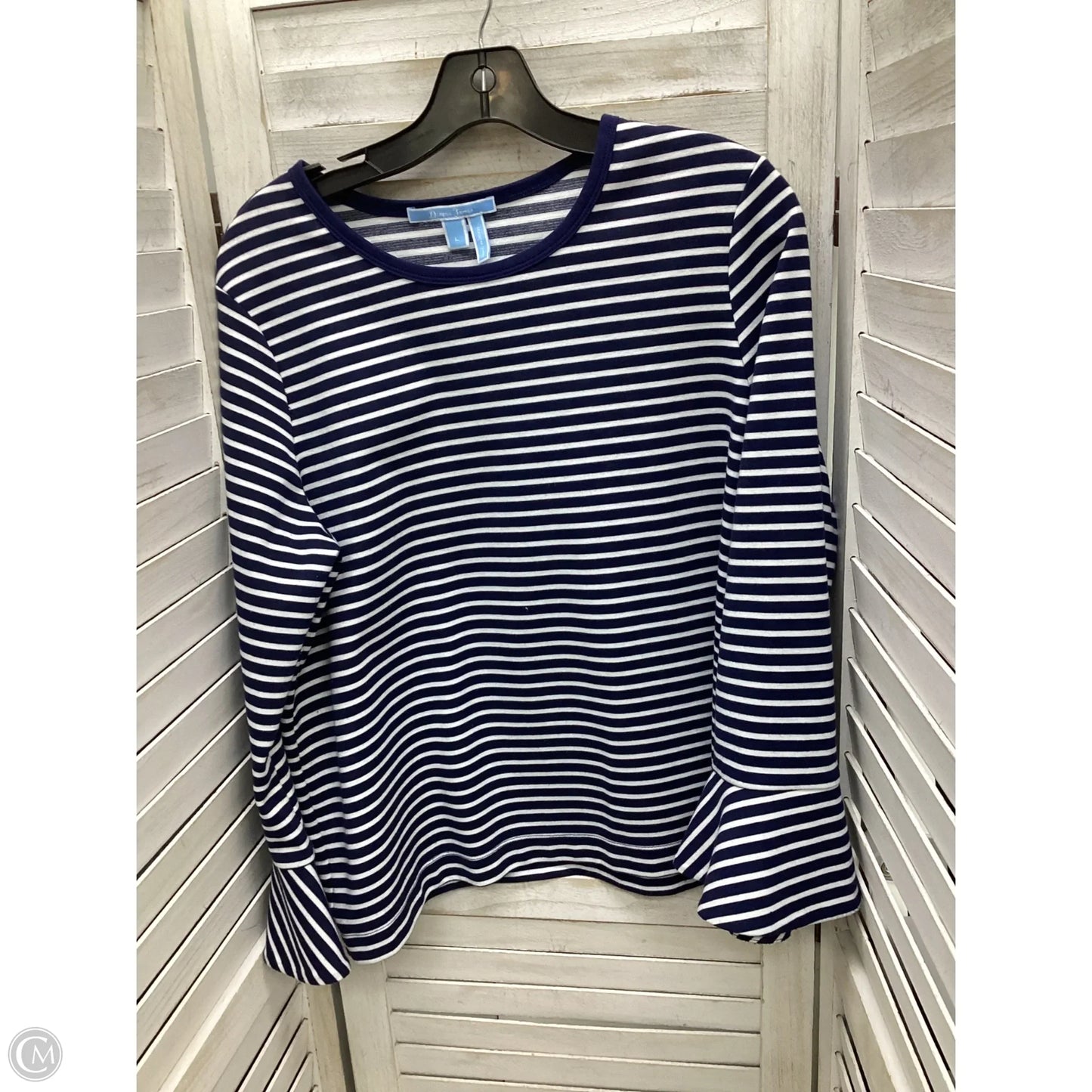 Top Long Sleeve By Draper James In Striped Pattern, Size: L