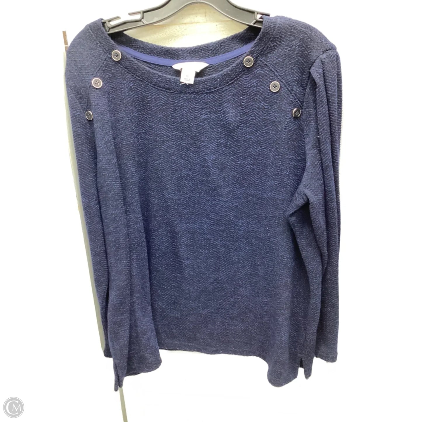 Top Long Sleeve By Liz Claiborne In Blue, Size: Xl