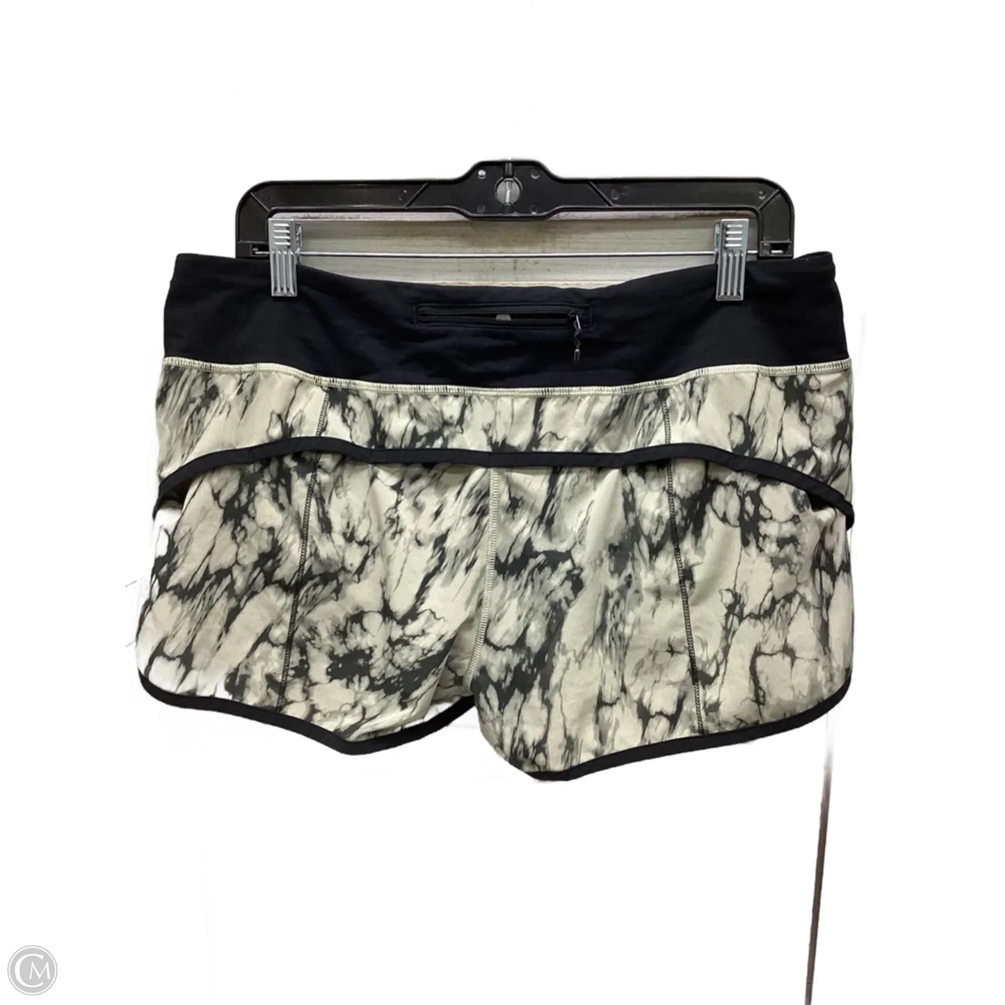 Athletic Shorts By Lululemon In Black & Cream, Size: 10