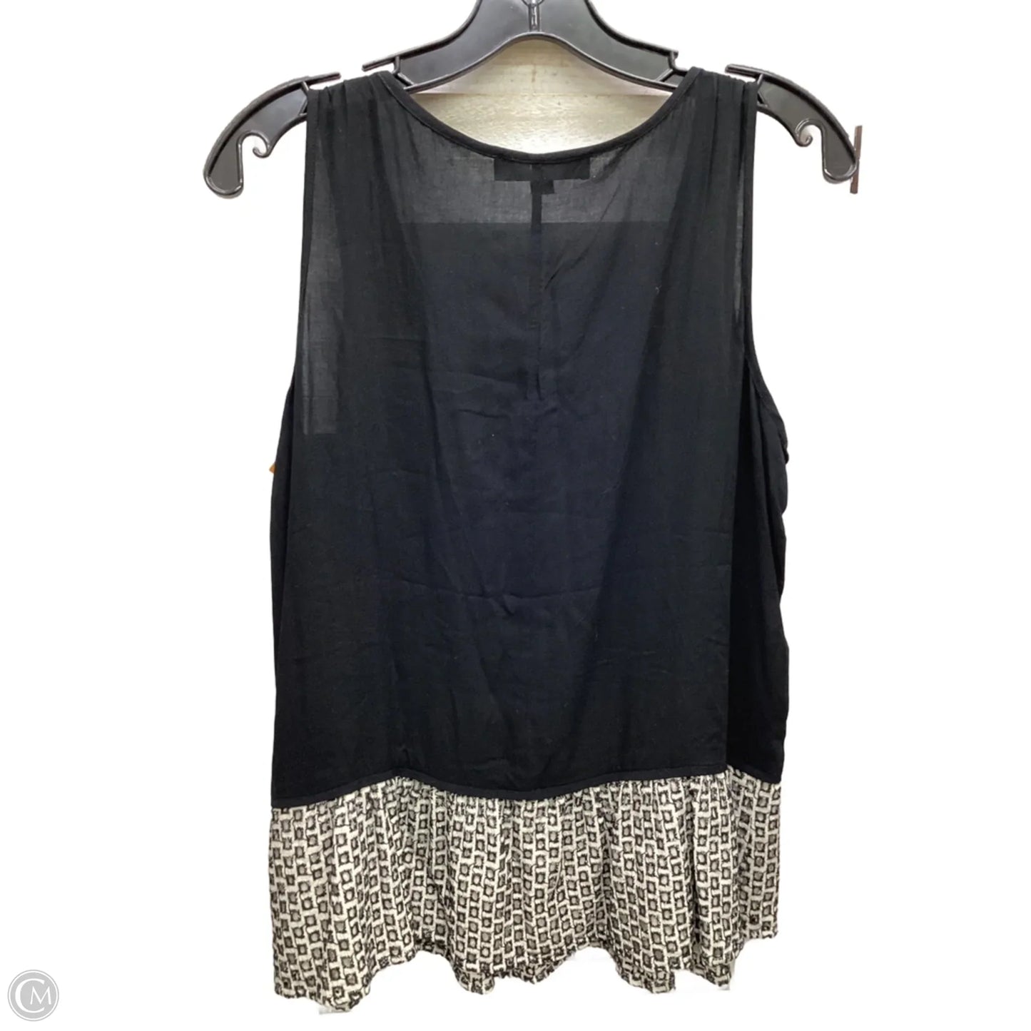 Top Sleeveless By Loft In Black & Cream, Size: M