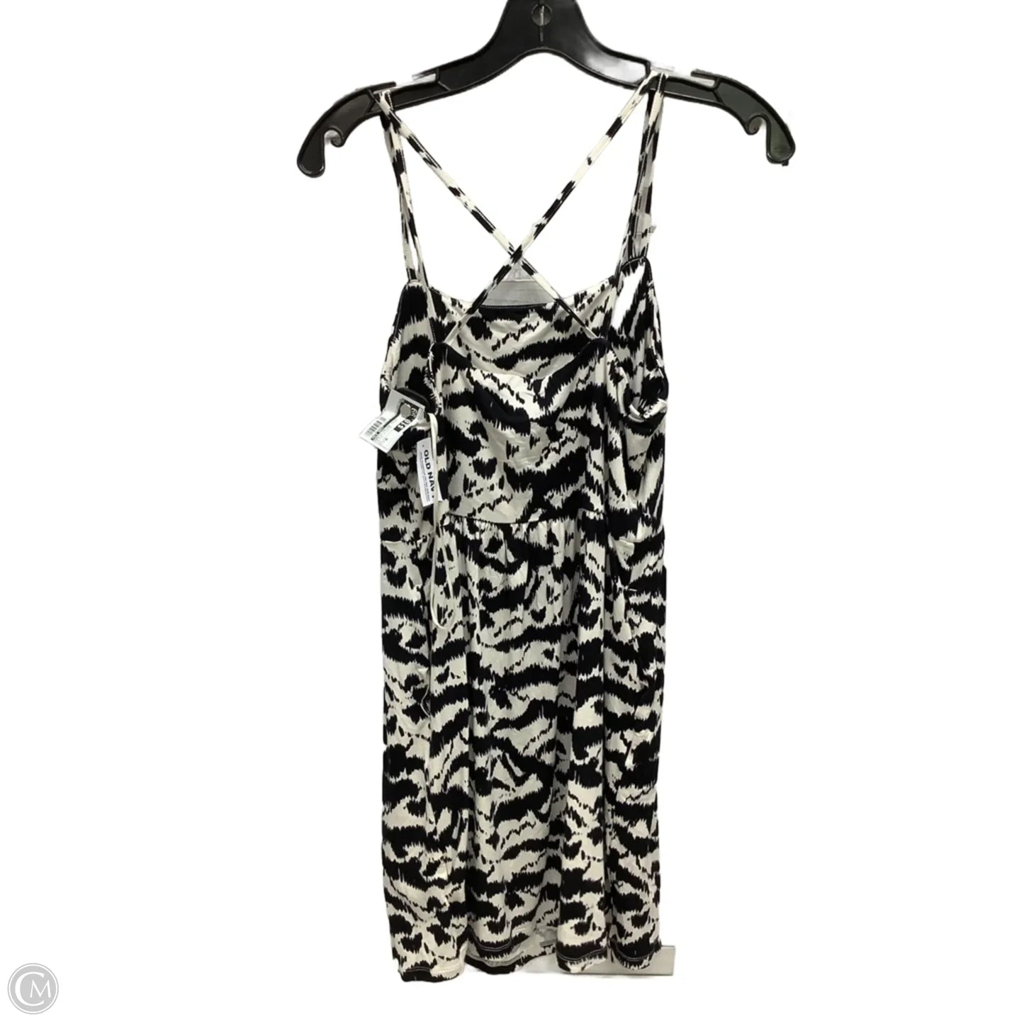 Dress Casual Midi By Old Navy In Black & Cream, Size: M