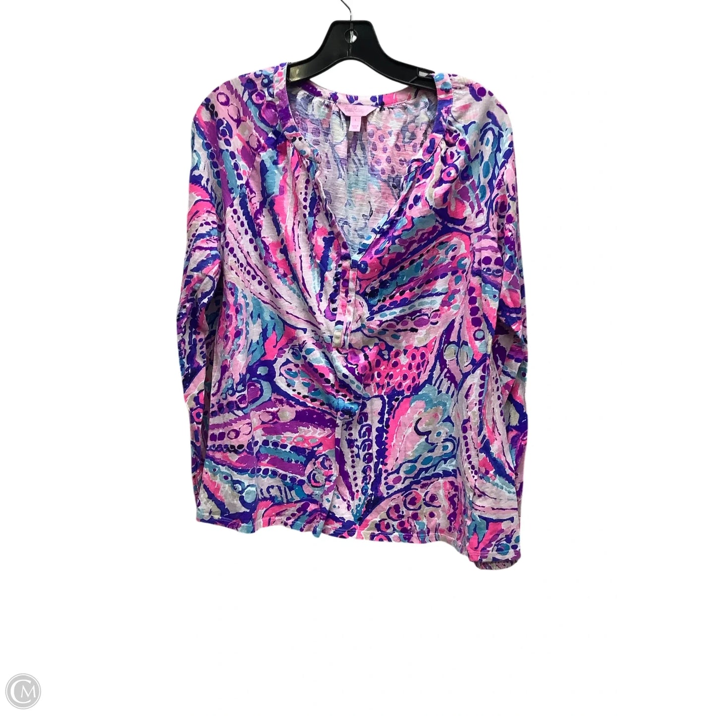 Top Long Sleeve Designer By Lilly Pulitzer In Multi-colored, Size: L